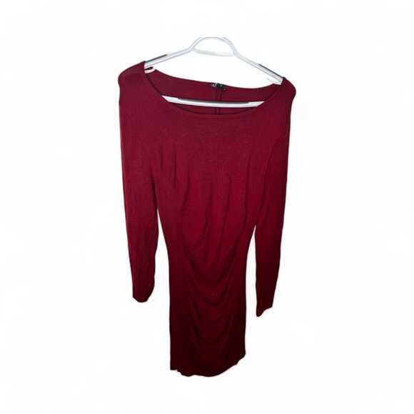 Express Long Sleeve Bodycon Midi Dress - Red - Picture 1 of 5